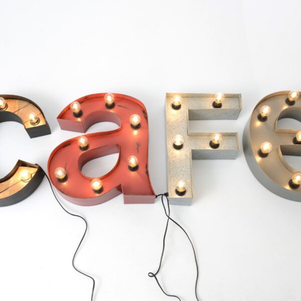 Letras metal luminosas CAFE