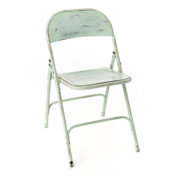 Silla plegable Vintage verde envejecido